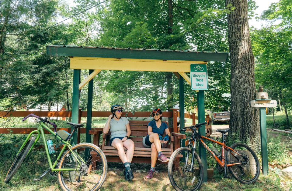 Girls biking