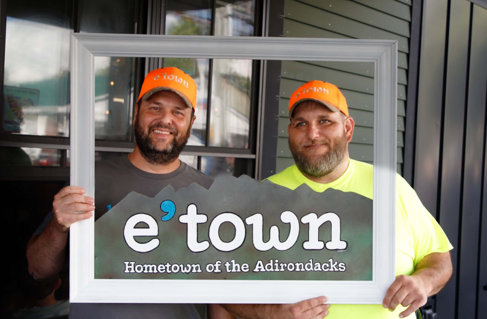 Jack and George with e'town day frame